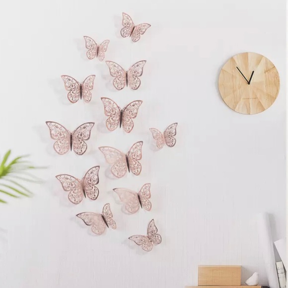 Rose Gold Butterfly Wall Decor - Picture 2 of 4